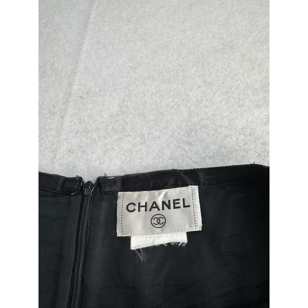 Chanel‎ Skirt Womens Medium Black Quilted Diamond Twill Trumpet Short Lined Mini